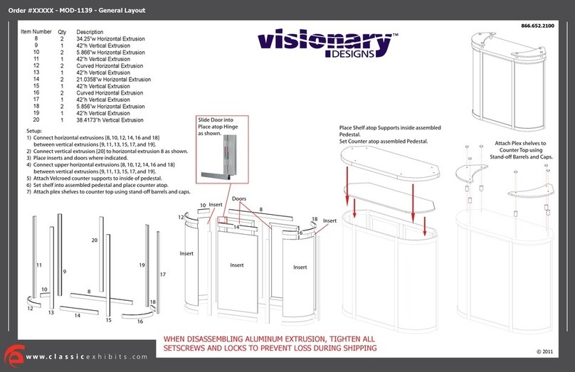 VISIONARY DESIGNS MOD-1139 Setup instructions