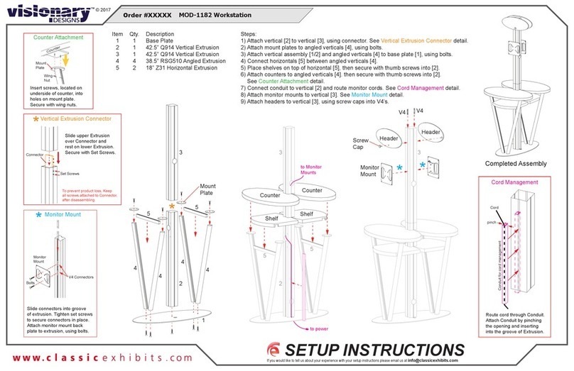 VISIONARY DESIGNS MOD-1182 Setup instructions