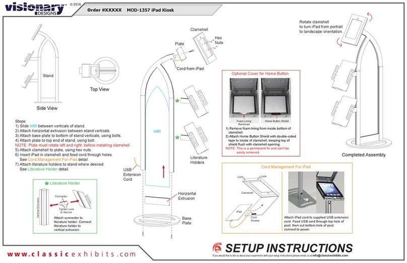 VISIONARY DESIGNS MOD-1357 Setup instructions
