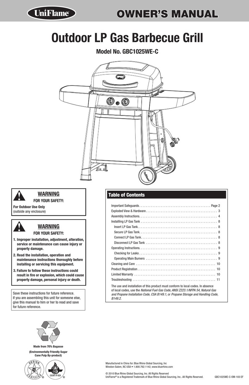 Uniflame GBC1025WE-C User manual