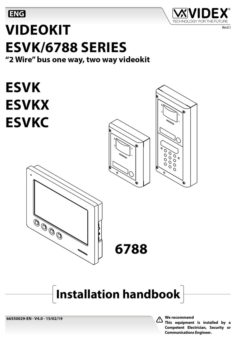 Videx ESVK/6788 Series Installation handbook
