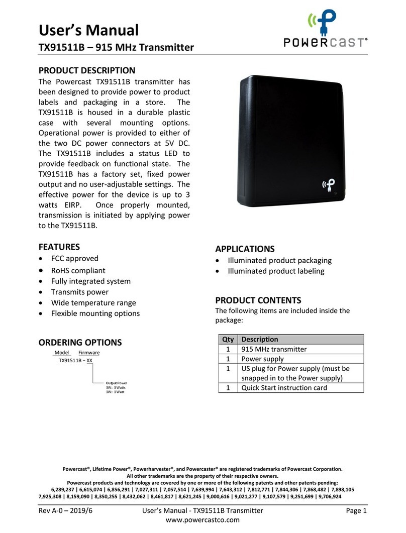 Powercast TX91511B User manual