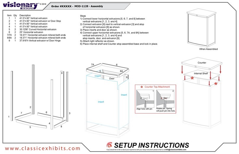 VISIONARY DESIGNS MOD-1128 Setup instructions