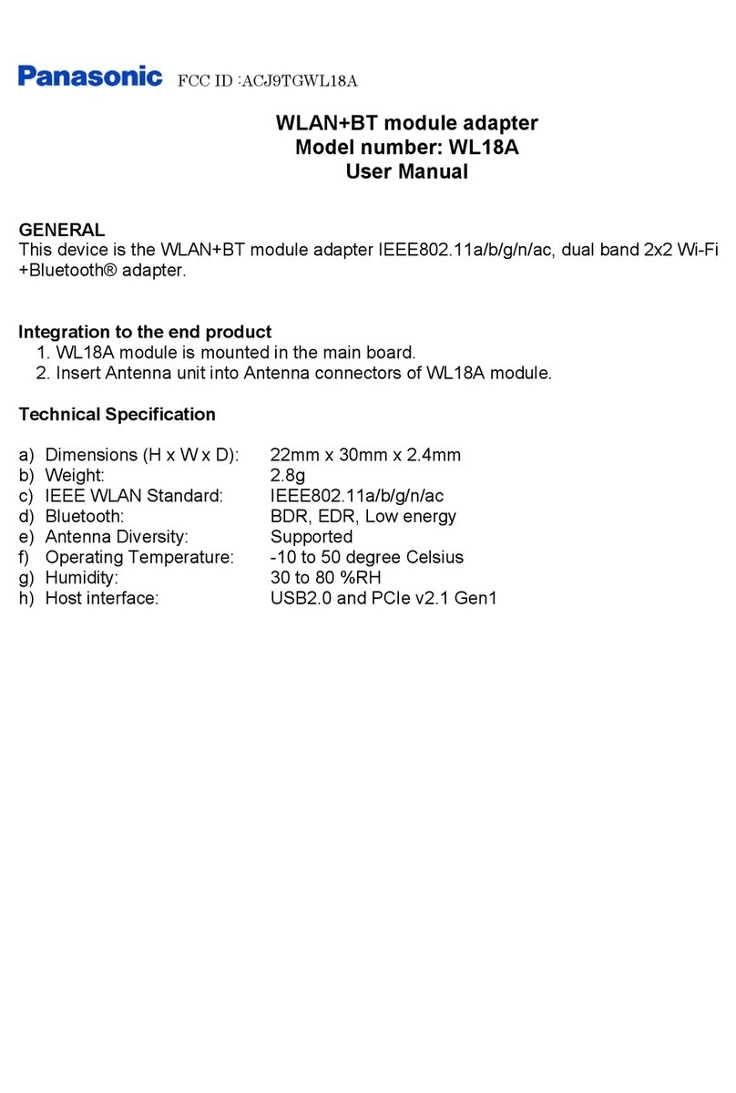 Panasonic WL18A User manual