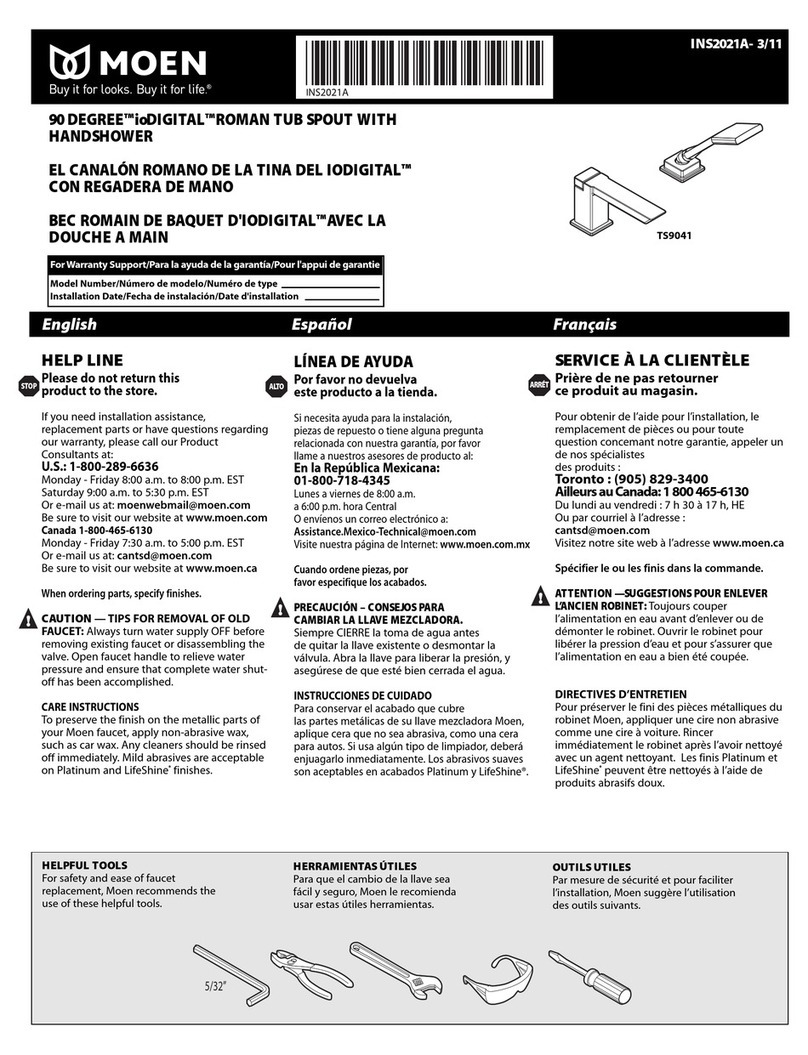 Moen TS9041 quick start guide