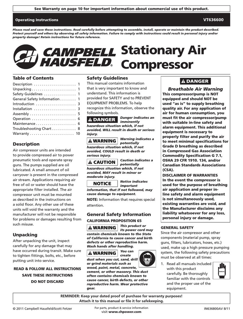 Campbell Hausfeld VT636600 operating instructions