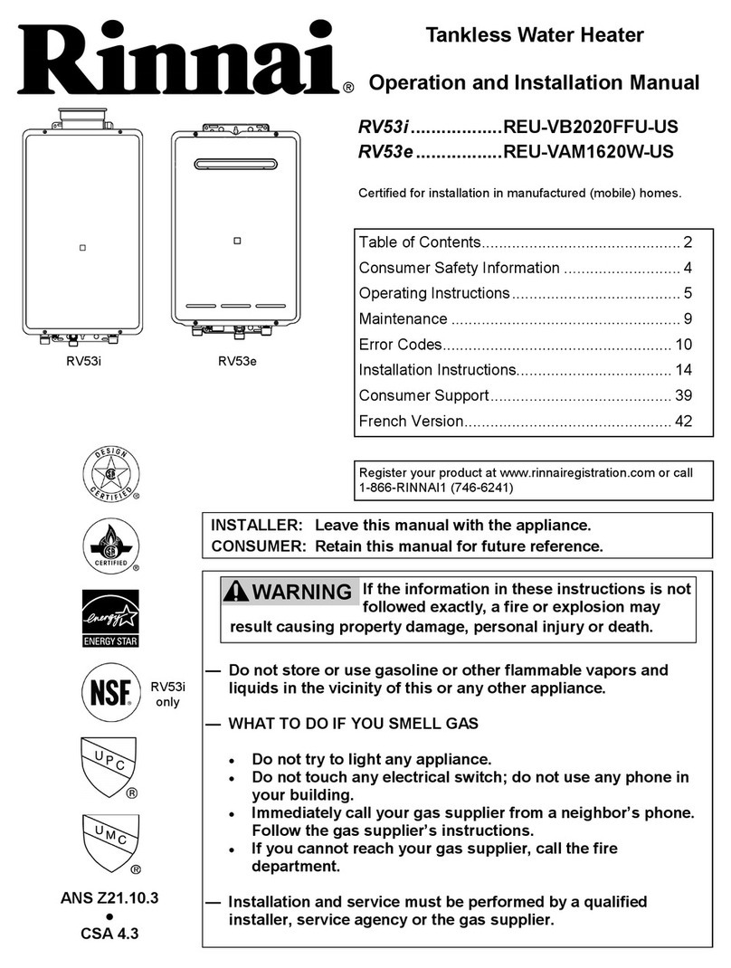 Rinnai RV53I Specification sheet