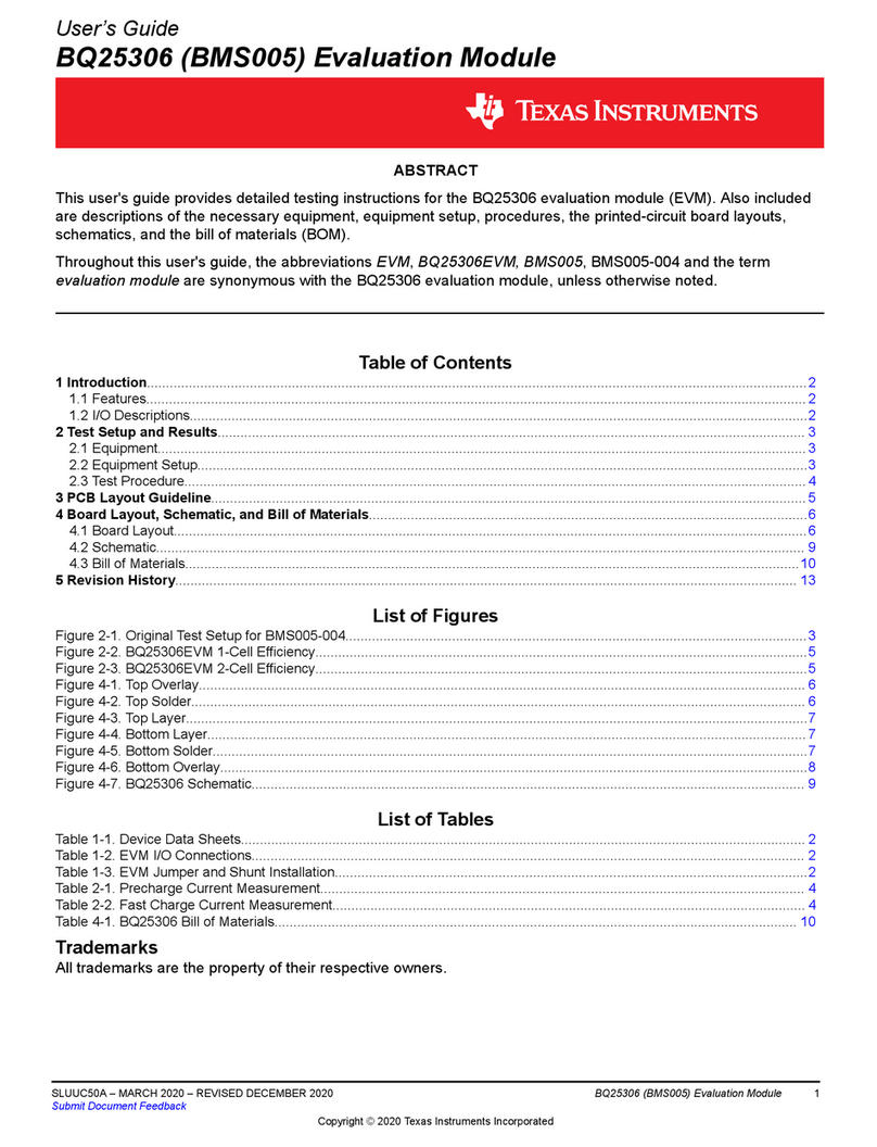 Texas Instruments BQ25306EVM User manual