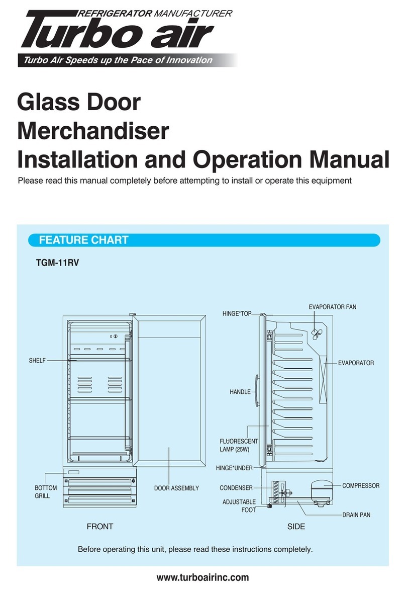 Turboair TGM-11RV Installation and operation manual