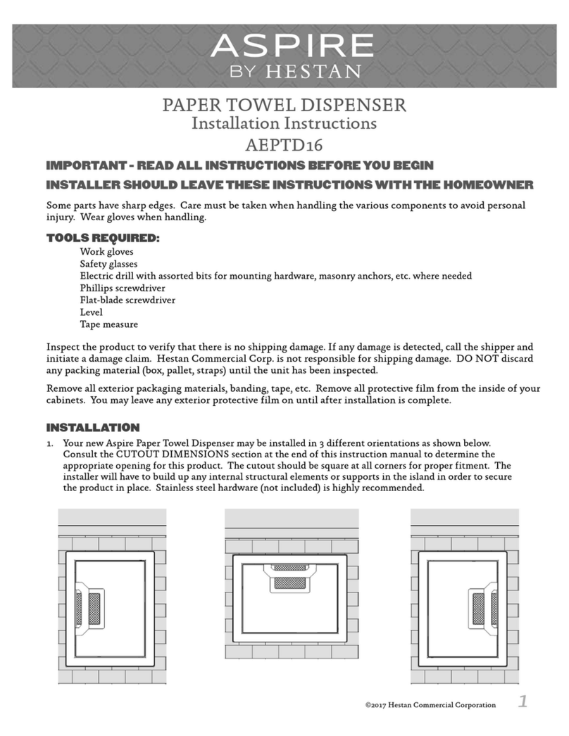 hestan ASPIRE AEPTD16 installation instructions