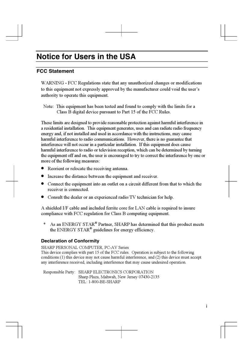 Sharp NAR0051 User manual