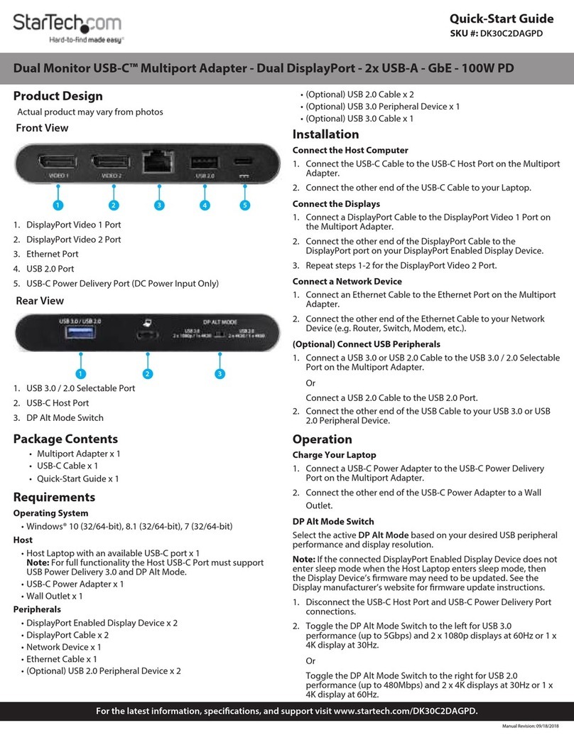 StarTech.com DK30C2DAGPD User manual StarTech.com DK30C2DAGPD User manual