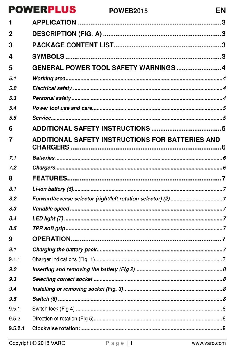 VARO POWERPLUS POWEB2015 User manual