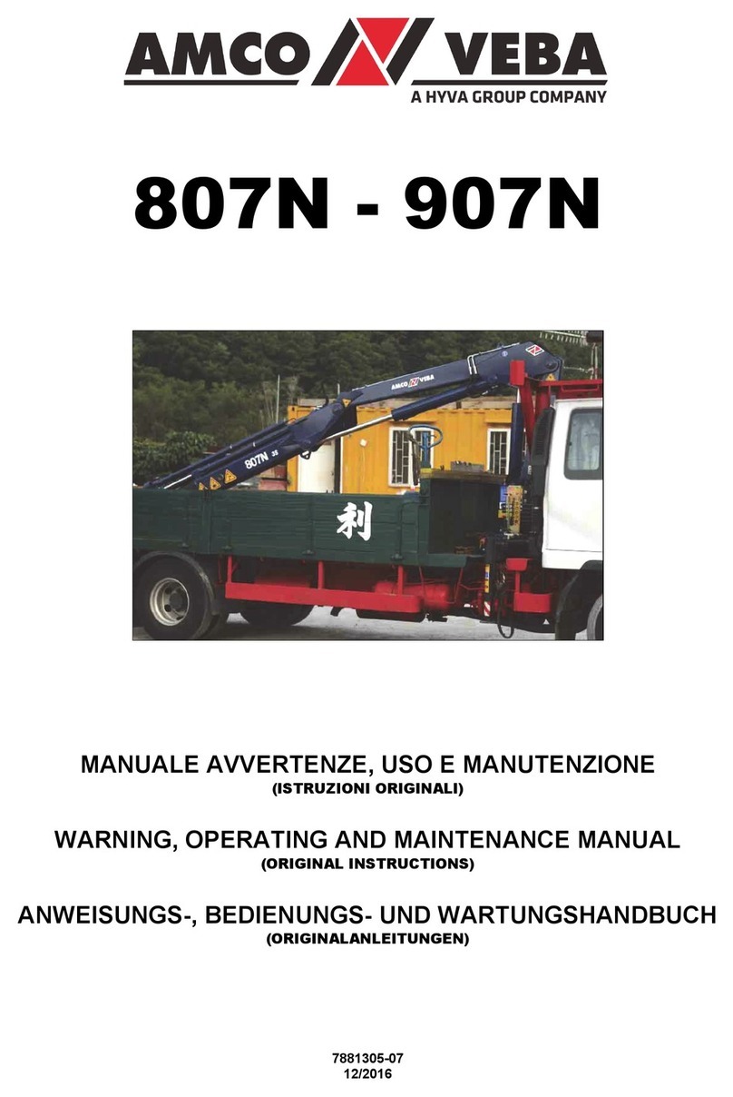 Amco Veba 807N WARNING, OPERATING AND MAINTENANCE MANUAL Amco Veba 807N WARNING, OPERATING AND MAINTENANCE MANUAL