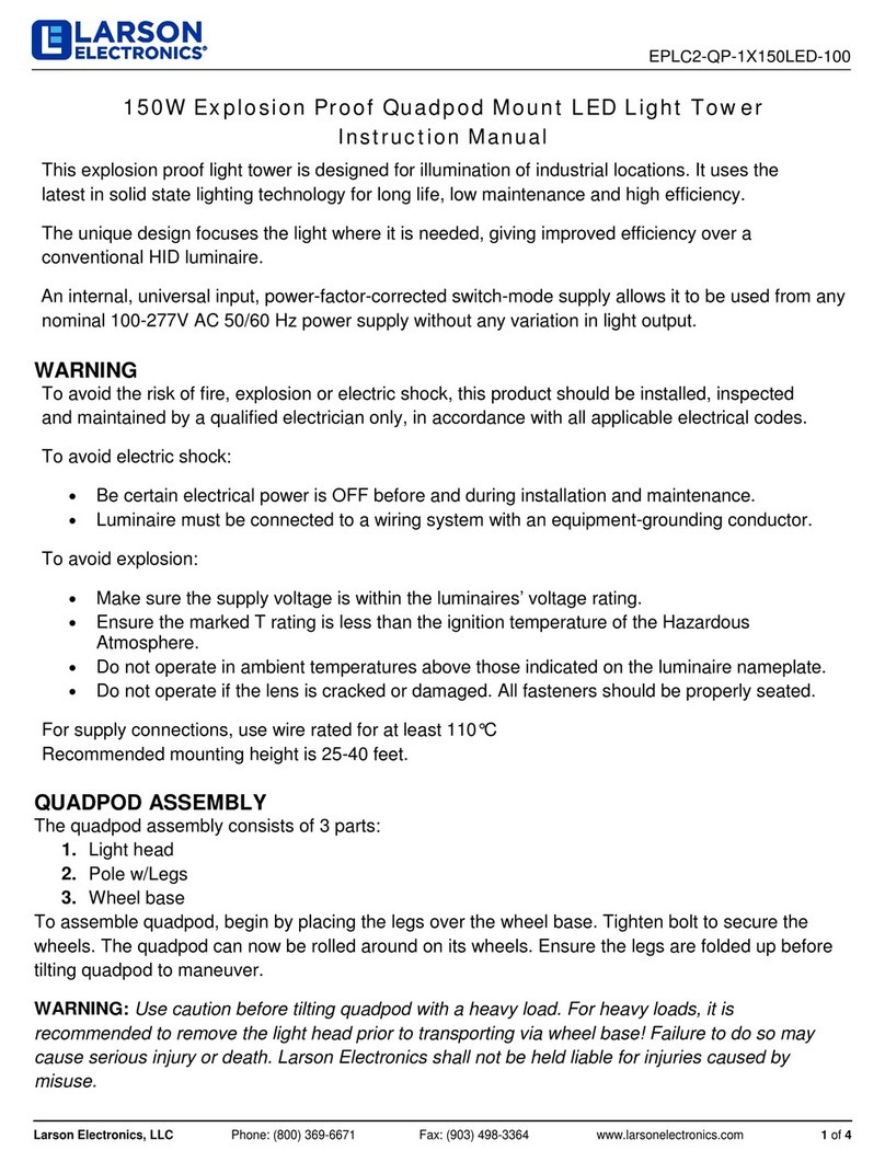 Larson Electronics EPLC2-QP-1X150LED-100 User manual