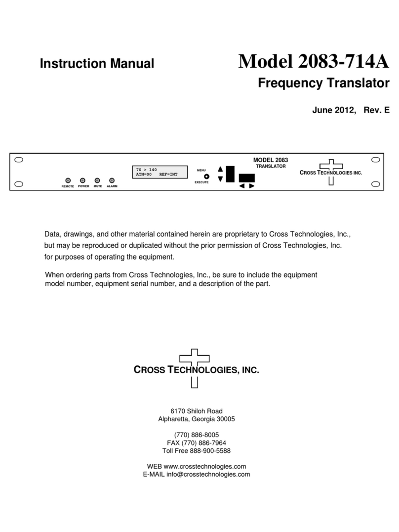 Cross Technologies 2083-714A User manual Cross Technologies 2083-714A User manual