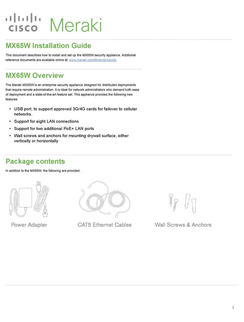Cisco MERAKI MX65W installation guide Cisco MERAKI MX65W installation guide