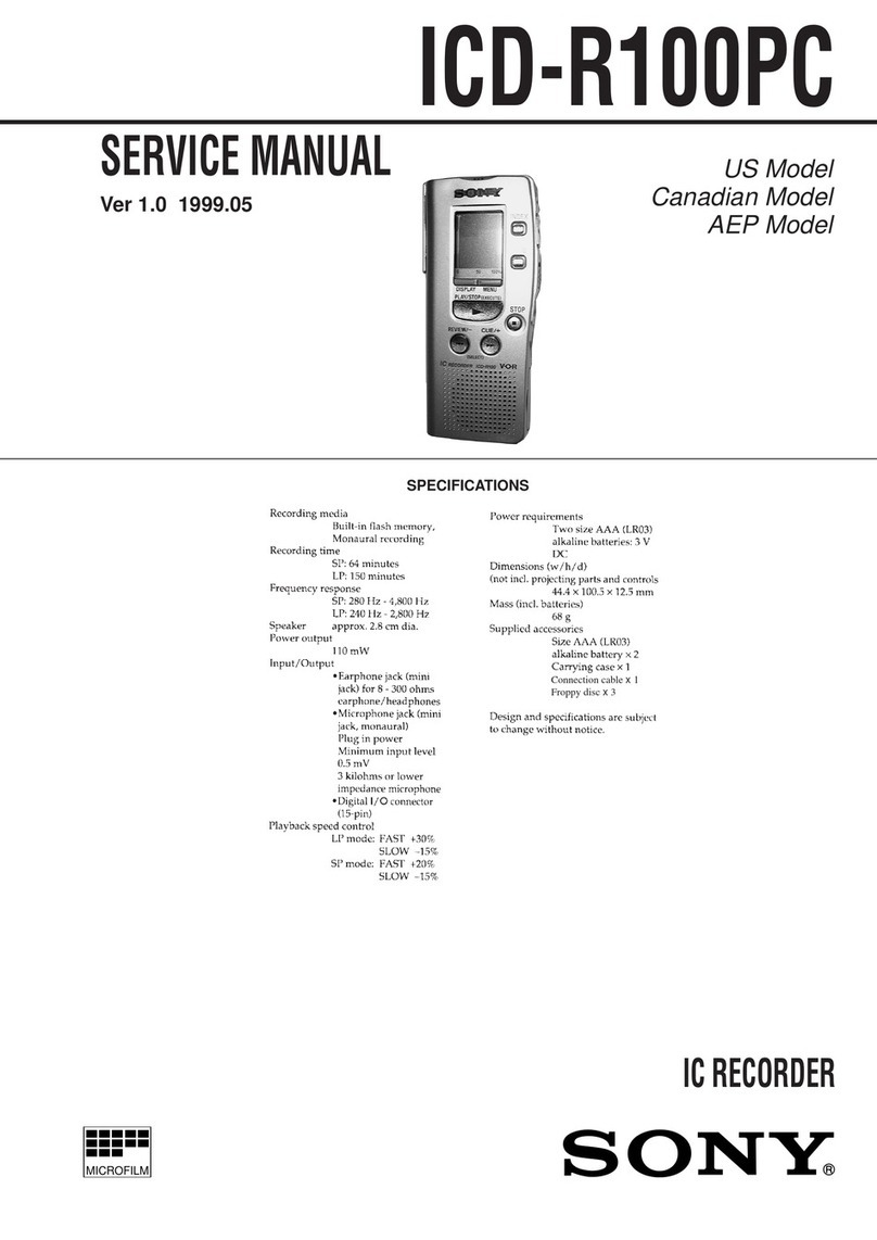Sony ICD-R100PC Operating Instructions  (primary... User manual