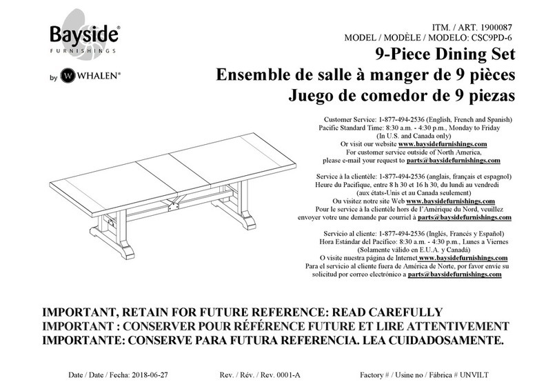 Bayside Furnishings CSC9PD-6 User manual Bayside Furnishings CSC9PD-6 User manual