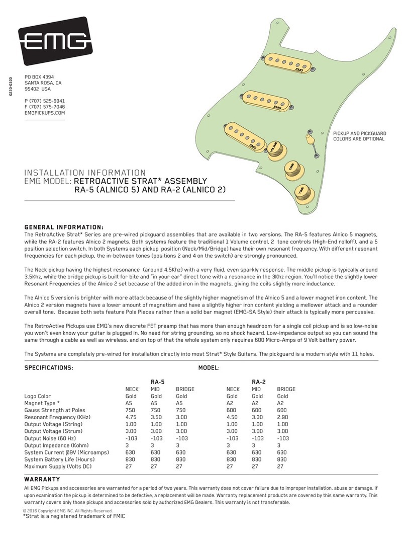 EMG RETROACTIVE STRAT RA-5 Service manual