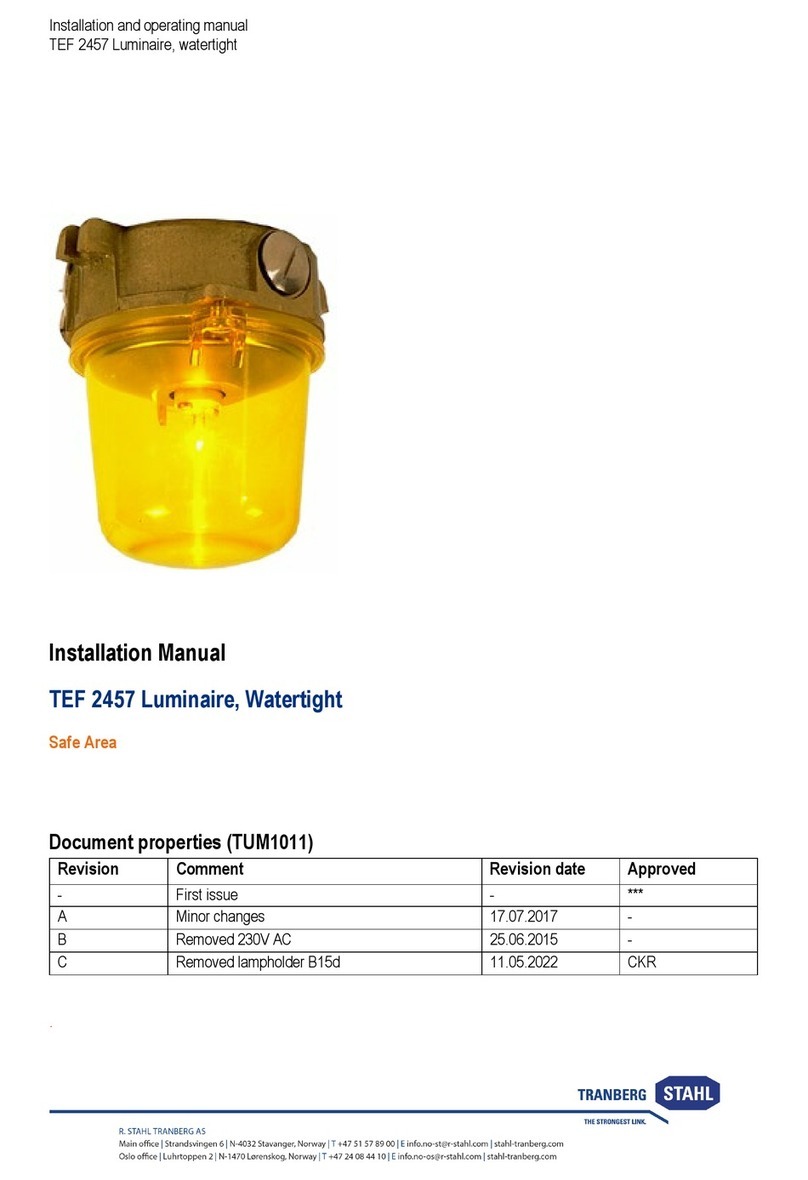 Tranberg STAHL TEF 2457 Installation and operating manual
