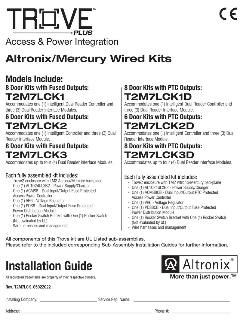 Altronix Trove Plus T2M7LCK1 User manual Altronix Trove Plus T2M7LCK1 User manual