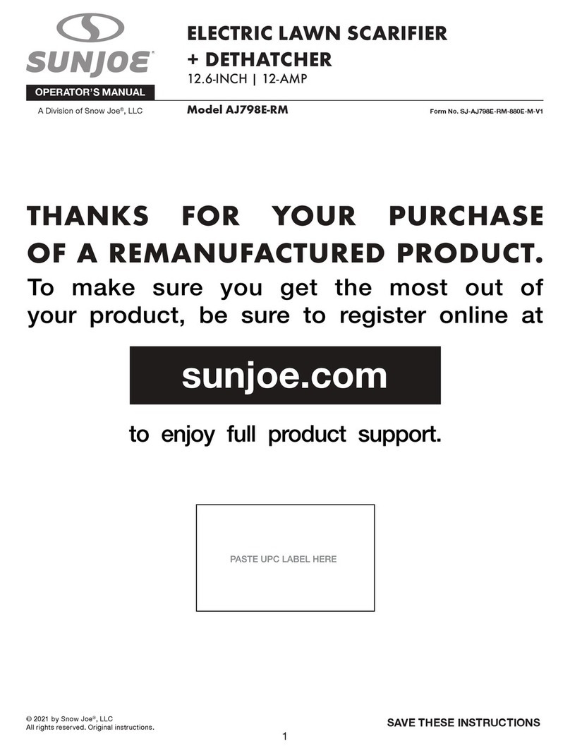 SNOWJOE Sunjoe AJ798E-RM User manual