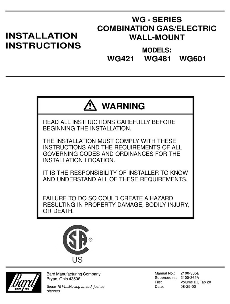 Bard WG421 User manual