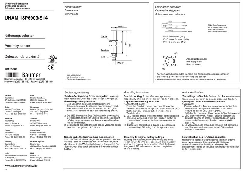 Baumer UNAM 18P6903/S14 manual