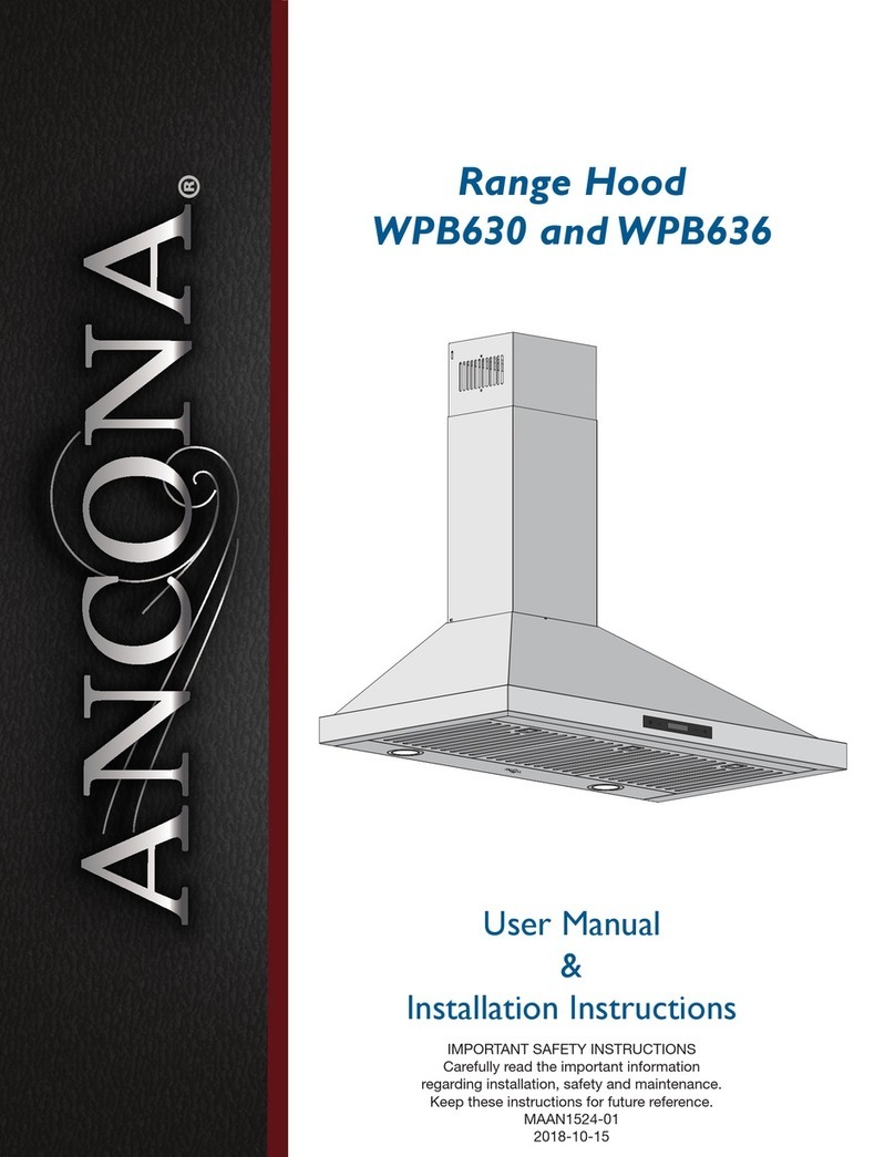 Ancona WPB630 User's manual & installation instructions