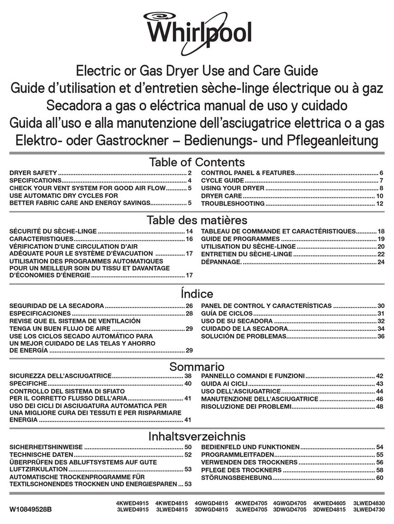 Whirlpool 3LWED4915 User manual