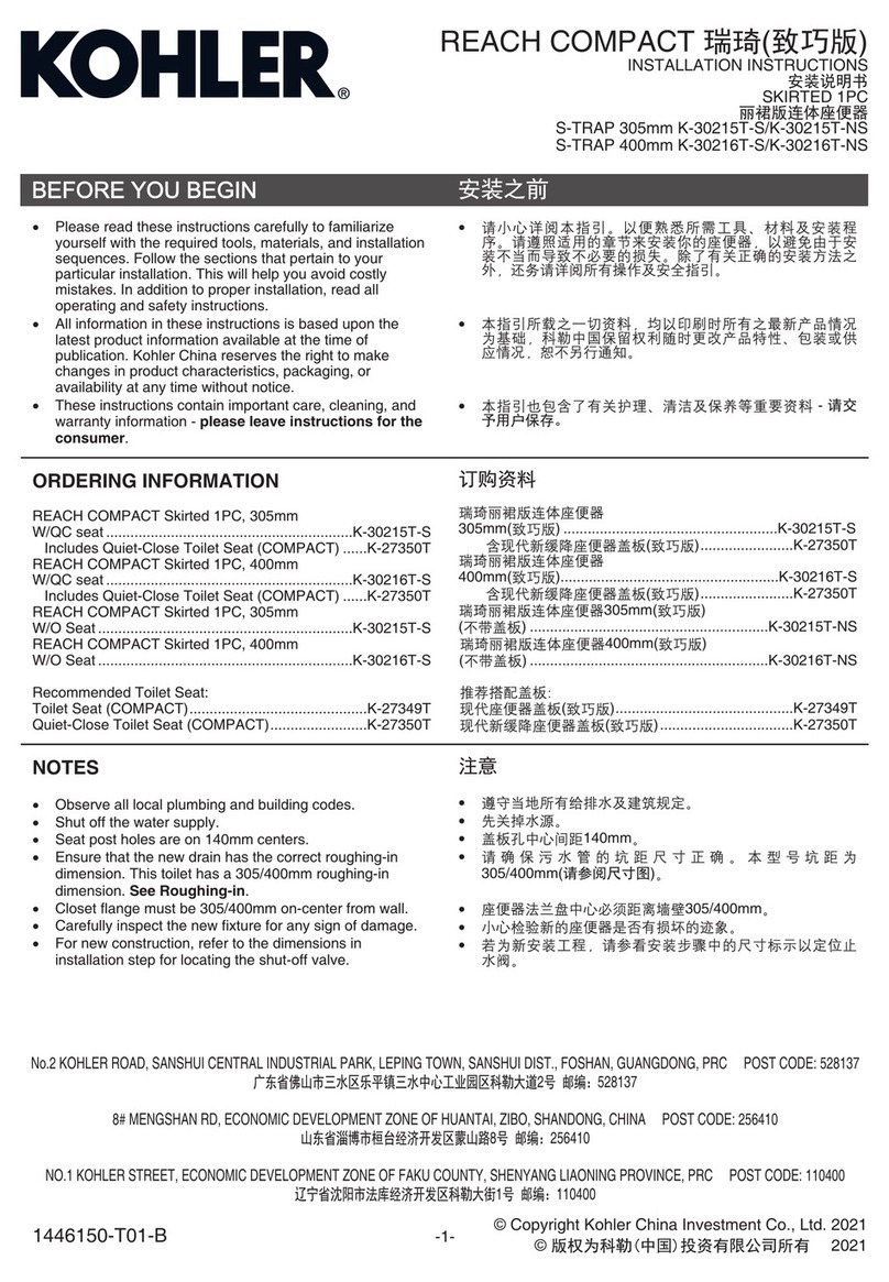 Kohler K-30215T-S installation instructions