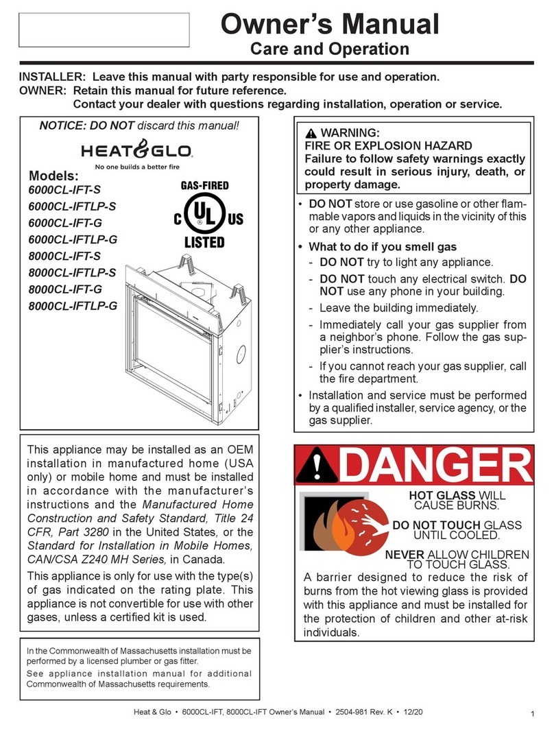 Heat & Glo 6000CL-IFT-S User manual Heat & Glo 6000CL-IFT-S User manual
