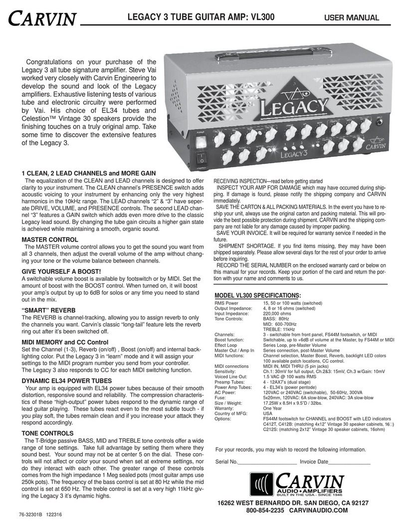 CARVIN VL3412B User manual