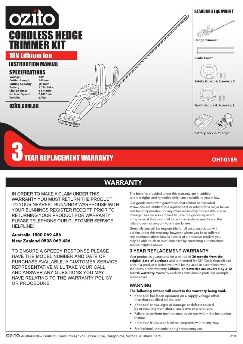 Ozito OHT-0185 instruction manual