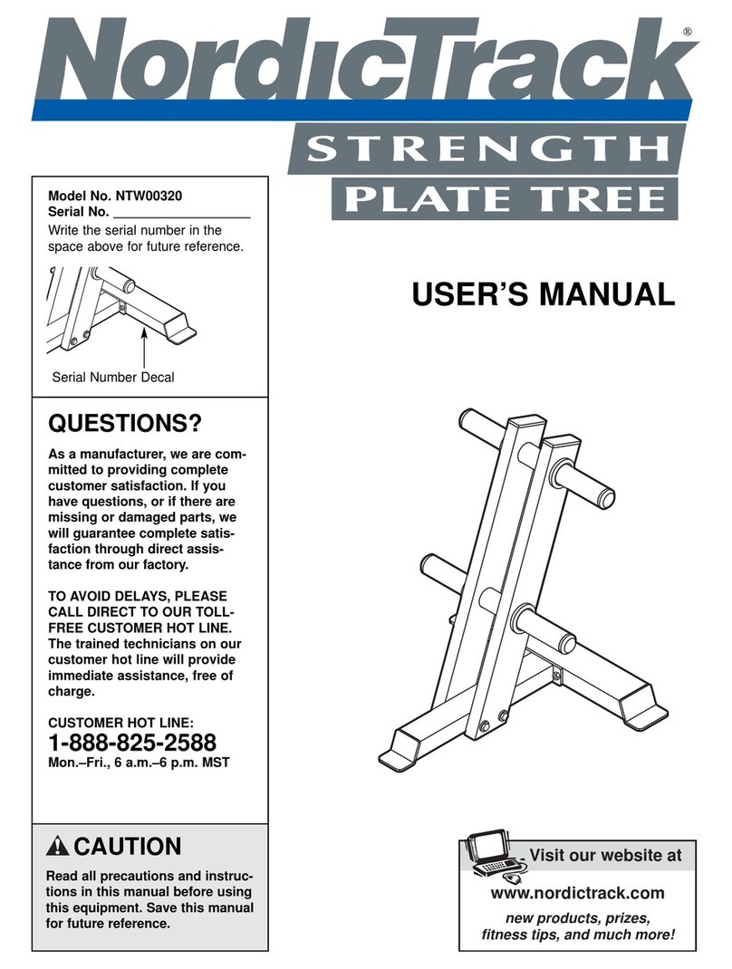 NordicTrack STRENGTH PLATE TREE user manual