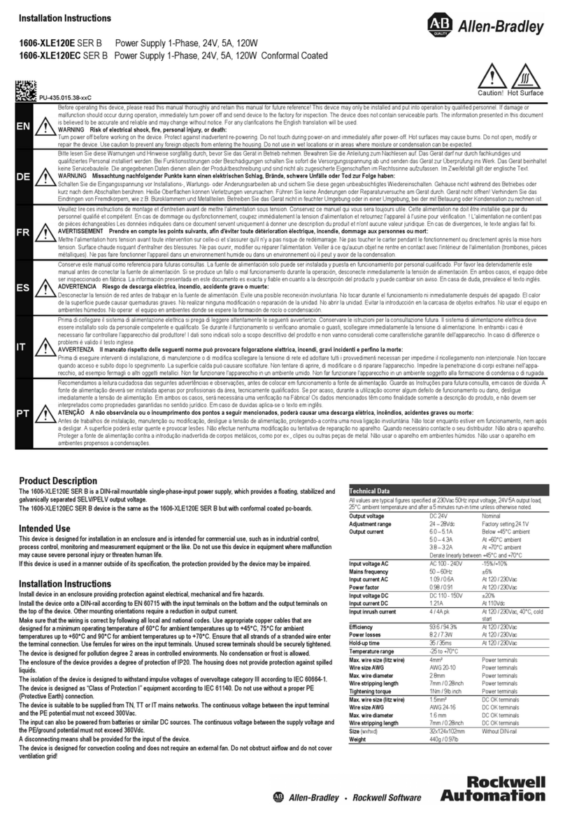 Rockwell Automation Allen-Bradley 1606-XLE120EC User manual
