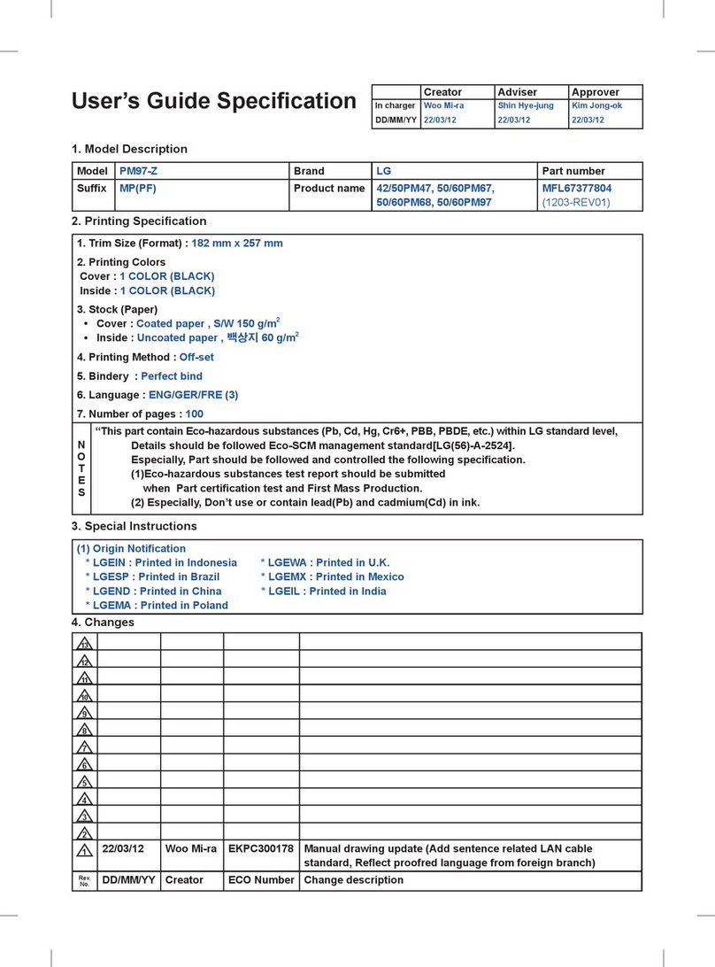 LG 50PM47 Series User manual