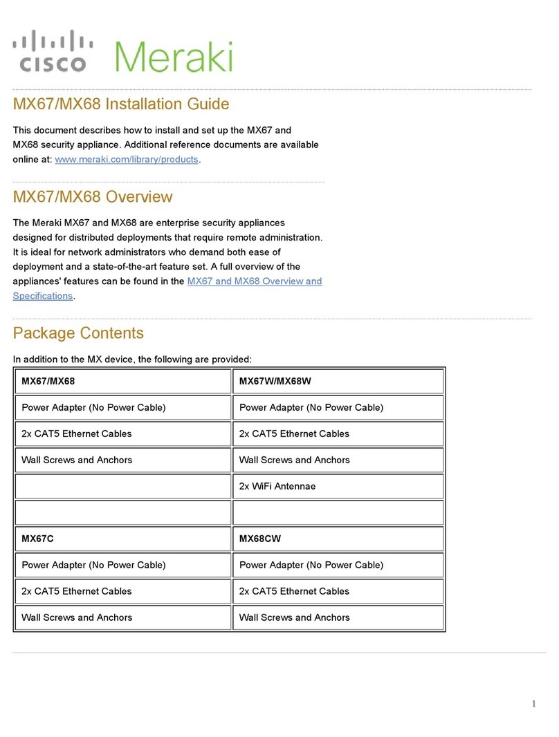 Cisco MERAKI MX67 User manual