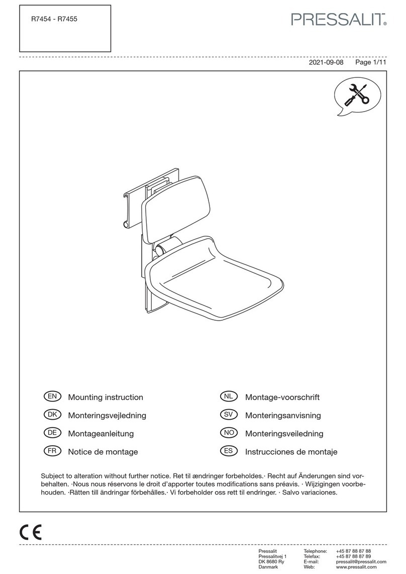 Pressalit R7454 Mounting instruction