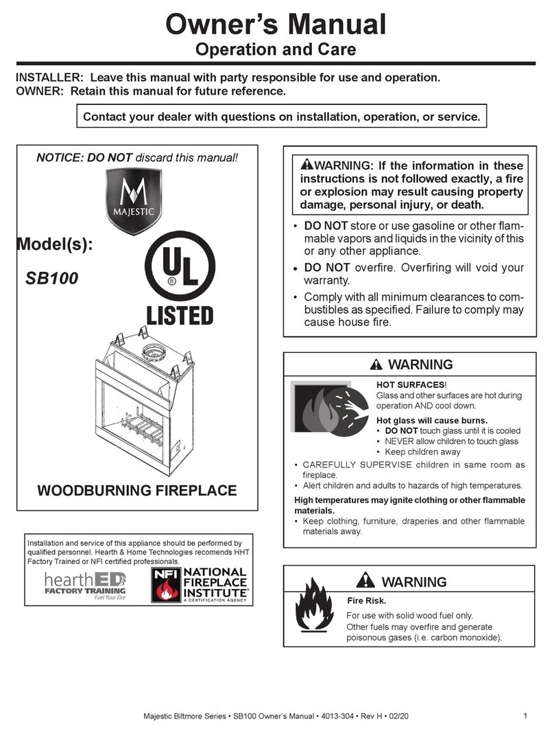 Hearth & Home Majestic SB100 User manual Hearth & Home Majestic SB100 User manual