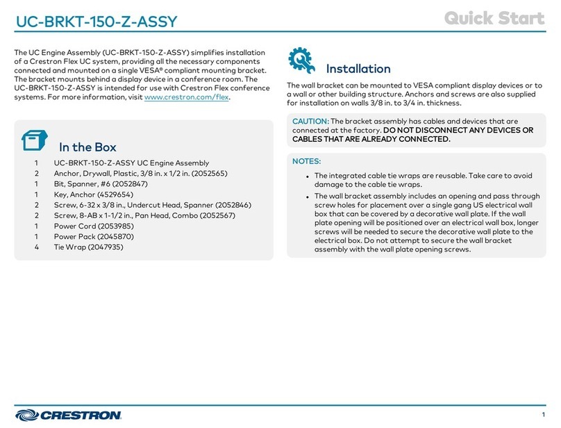 Crestron UC-BRKT-150-Z-ASSY User manual