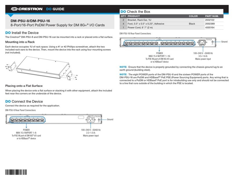 Crestron DM-PSU-8 User manual