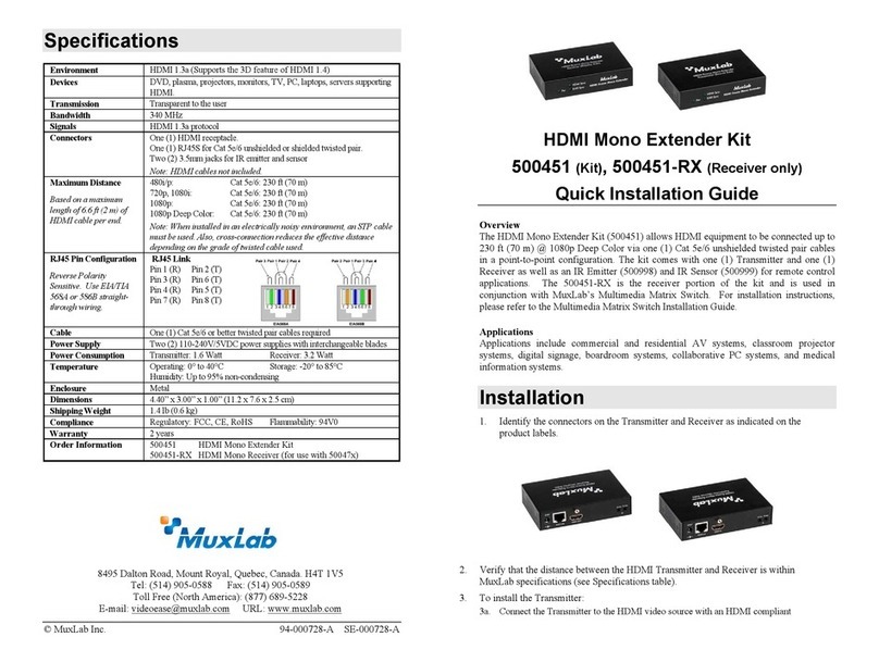 MuxLab 500451 Quick installation guide
