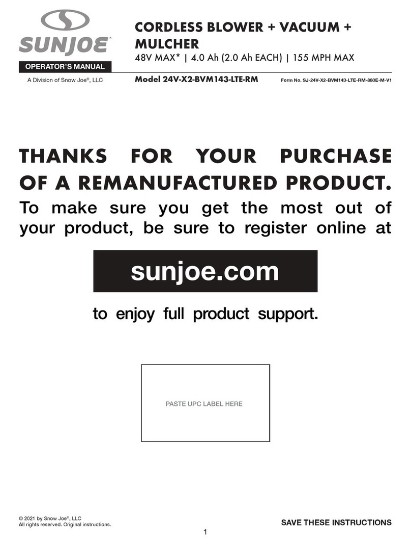 SNOWJOE Sunjoe 24V-X2-BVM143-LTE-RM User manual