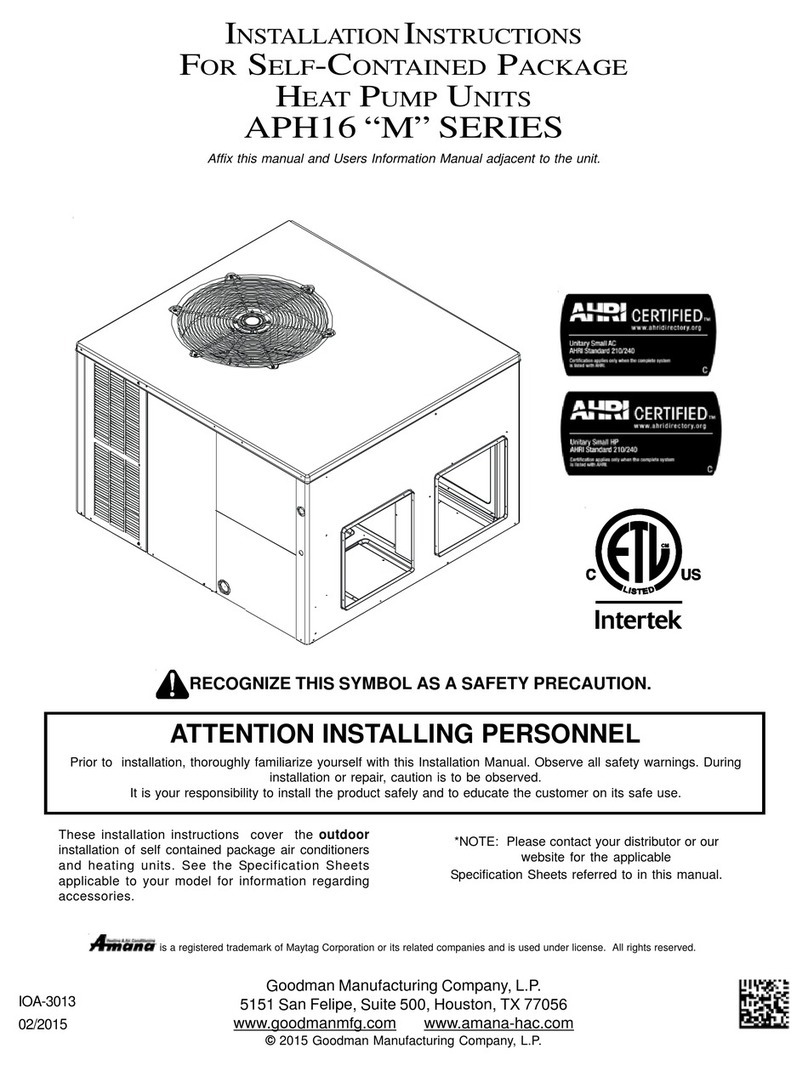 Amana APH16 M Series installation instructions