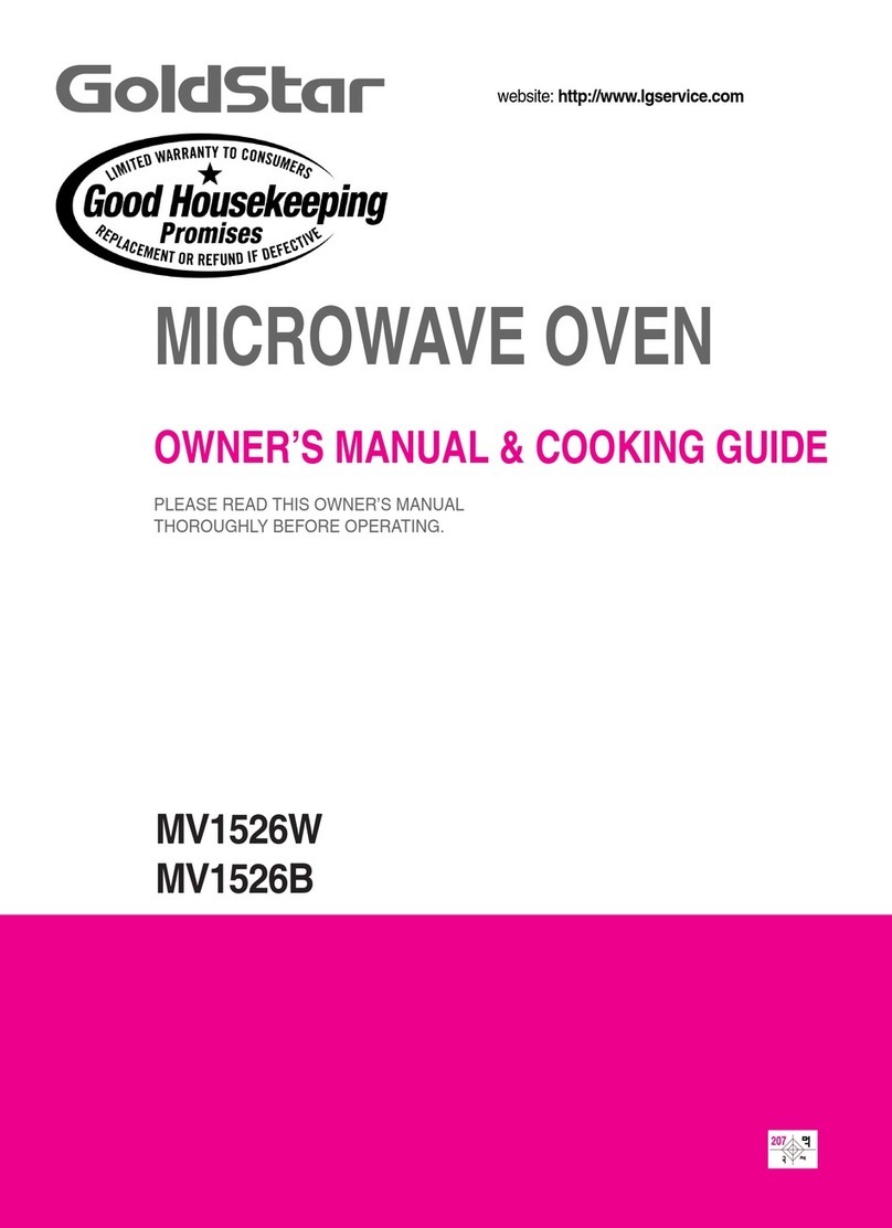 LG GoldStar MV1526W Use and care manual