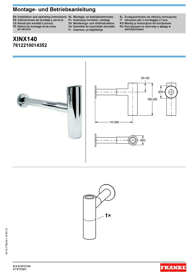 Franke XINX140 Installation and operating instructions