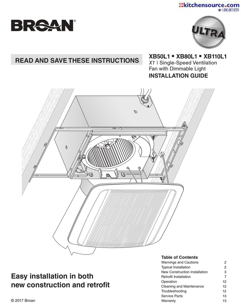 Broan XB50L1 User manual