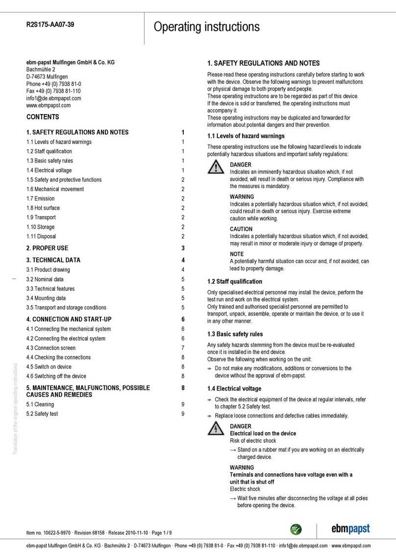 Ebmpapst R2S175-AA07-39 operating instructions